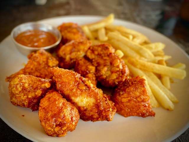 fried chicken in garlic sauce